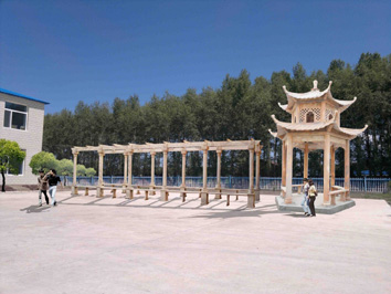 石雕，涼亭