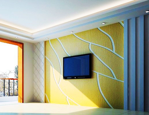 硅藻泥電視背景墻效果圖4