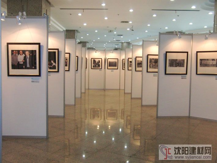 批發白色板材屏風鋁制展示架，八棱柱展位展板