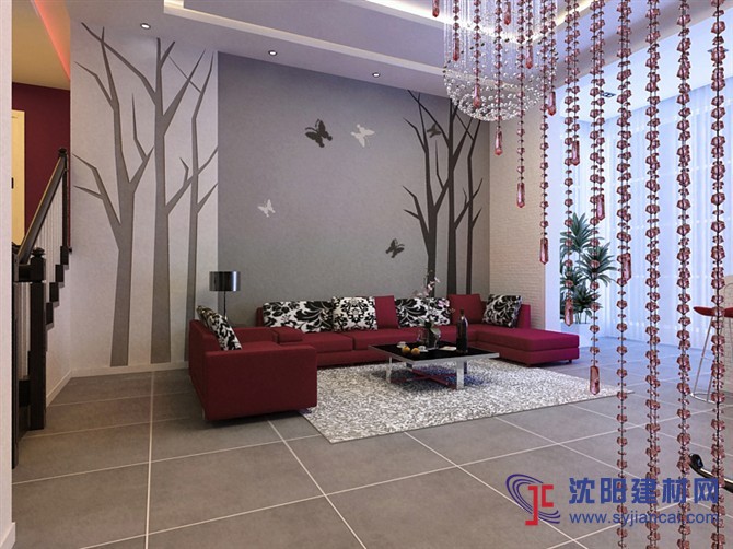 沈陽碧然硅藻泥背景墻效果圖植物簡畫10
