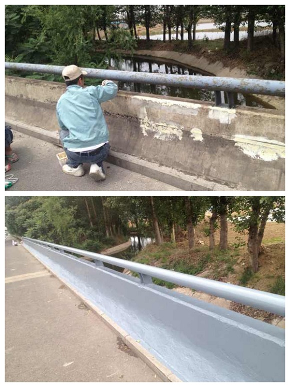 沈大高速公路7+800米處橋梁防腐防護前后對比