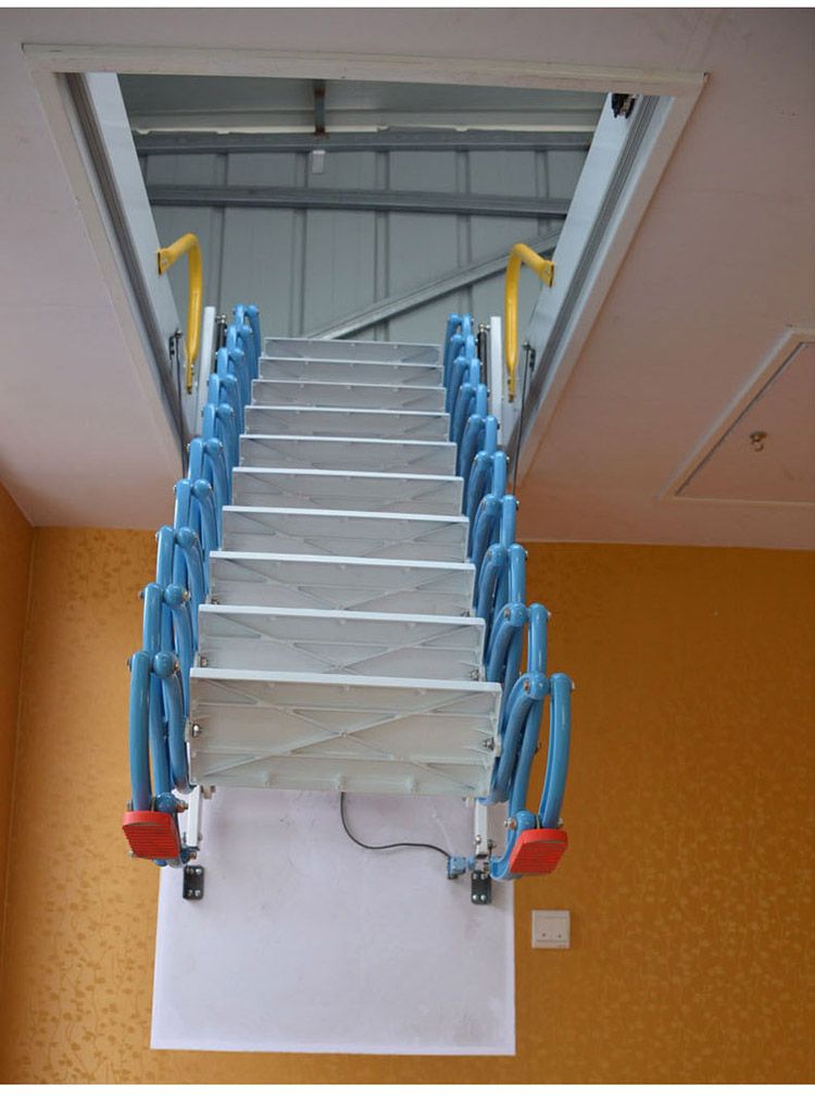 福建福州閣樓伸縮梯子 閣樓自動樓梯價格 電動伸縮樓梯